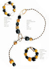 Bracciale Donna Top in Vetro Di Murano Ocra Bijou Fashion Artigianale Made in Italy Bracciale in Acciaio Con Perle Realizzate a Mano 20 Cm