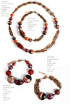Bracciale Donna Top in Vetro Di Murano Rosso Bijou Fashion Artigianale Made in Italy Bracciale in Acciaio E Ottone Con Perle Realizzate a Mano 19 Cm