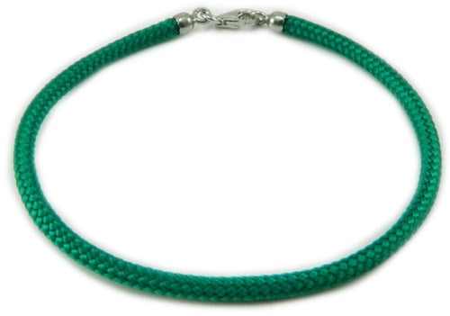 Bracciale Verde Portafortuna in Sagola con Finali Argento 925 – Artigianato della Sardegna