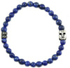 Bracciale elastico lapis blu e maschera della sartiglia in argento
