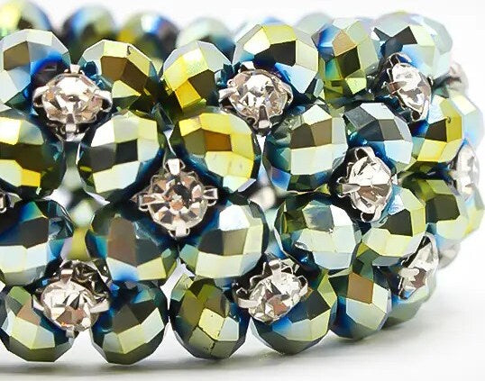 Bracciale Pietra Gemma Bracciale Elastico Con Perline Rotonde In Giada - Foto 9