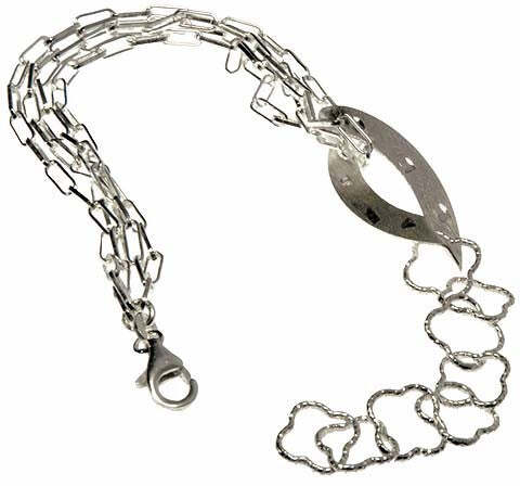Bracciale fantasia in argento bianco naturale