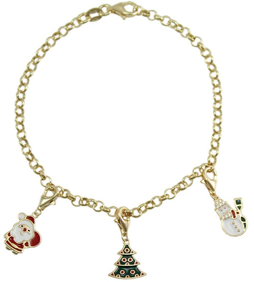 I Giampini bracciale in argento con pendenti babbo Natale albero e Pupazzo di neve