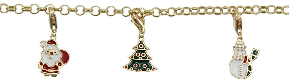 I Giampini bracciale in argento con pendenti babbo Natale albero e Pupazzo di neve