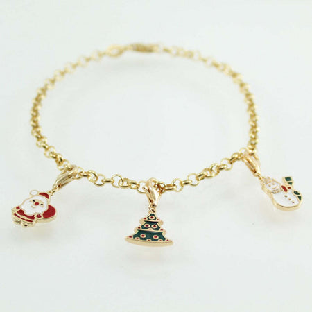 I Giampini bracciale in argento con pendenti babbo Natale albero e Pupazzo di neve