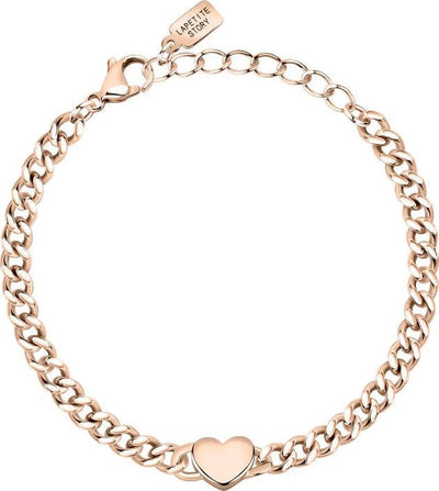 Bracciale-LA-PETITE-STORY-donna-Heart-acciaio-oro-rosa