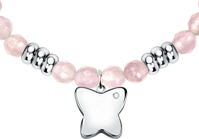 Bracciale-LA-PETITE-STORY-Natural-stone-/-quarzo-rosa-/-Farfalla