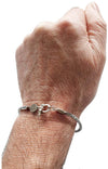 Bracciale maglia tessuto cilindrica in argento 925