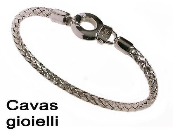Bracciale manetta in argento intrecciato