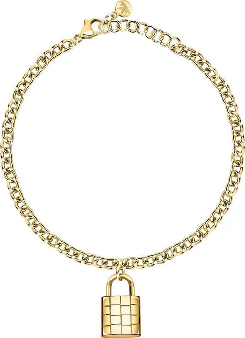 Bracciale-MORELLATO-donna-Abbraccio-acciaio-dorato-/-lucchetto