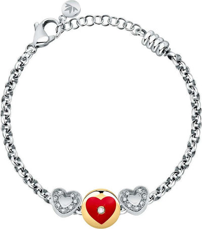 Bracciale-MORELLATO-donna-Drops-acciaio-/-cuore-rosso