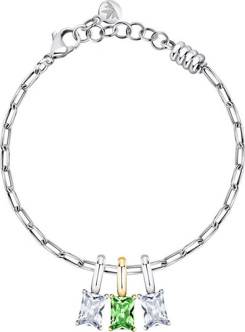 Bracciale-MORELLATO-Drops-acciaio-/-3-pietre-colorate