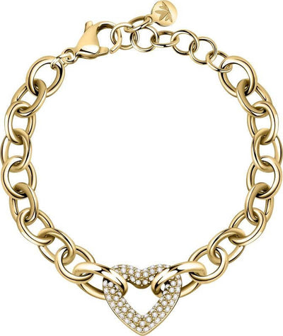 Bracciale-MORELLATO-Incontri-acciaio-dorato-cuore-con-strass