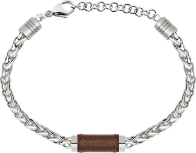 Bracciale-MORELLATO-uomo-Mooby-acciaio-/-pelle-marrone