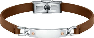 Bracciale--MORELLATO-uomo-Moody-pelle-marrone-/-acciaio