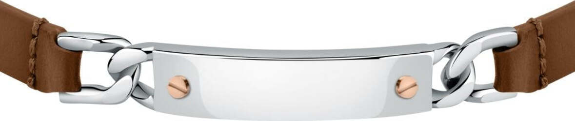 Bracciale--MORELLATO-uomo-Moody-pelle-marrone-/-acciaio