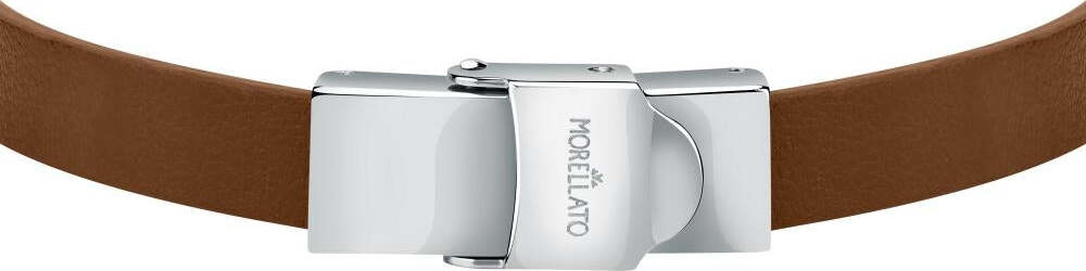 Bracciale--MORELLATO-uomo-Moody-pelle-marrone-/-acciaio