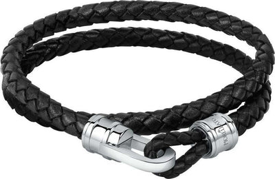 Bracciale-MORELLATO-uomo-Moody-pelle-nero-/-acciaio