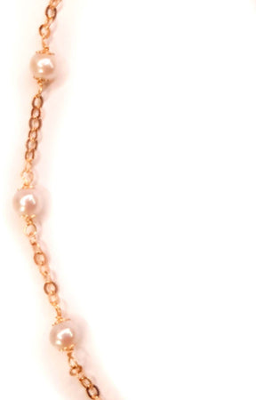 Bracciale neonata-bimba in Oro giallo 18 con perline bianche Braccialetto Bambina Regalo Nascita 15,70cm