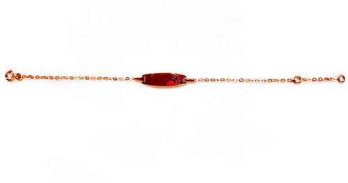 Bracciale neonato in Oro giallo e smalto 18 kt Con coccinella Rossa porta fortuna Regalo Ideale Battesimo