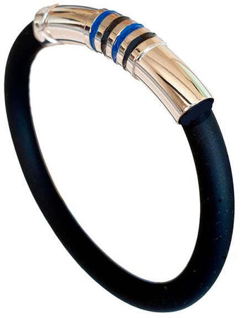Bracciale neroazzurro, bracciale argento unisex