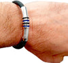 Bracciale neroazzurro, bracciale argento unisex