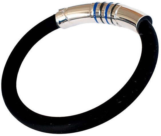 Bracciale neroazzurro, bracciale argento unisex