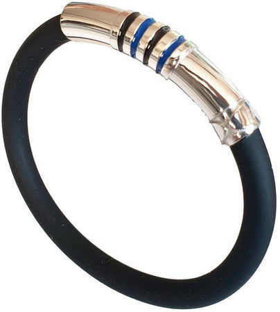 Bracciale neroazzurro, bracciale argento unisex