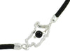 Bracciale Sardegna Unisex con Su Coccu in Argento e Onice - Sagola Nera Regolabile