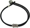 Bracciale Sagola Nera Uomo Con Centrale Sardegna E Bottone Argento
