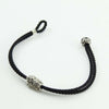 Bracciale sagola nera uomo con centrale sardegna e bottone argento