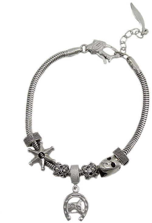 Bracciale sardo Sa Sartiglia con stella maschera Componidori e cavallo