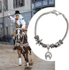 Bracciale sardo Sa Sartiglia con stella maschera Componidori e cavallo