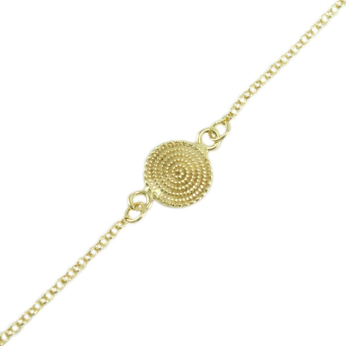 Bracciale sardo donna in argento dorato maglia giunchiglio con centrale corbula