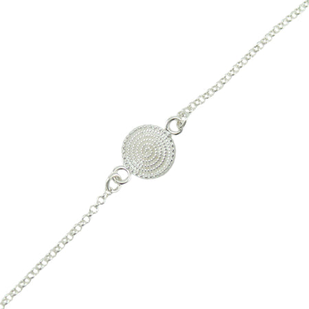 Bracciale sardo donna in argento maglia giunchiglio con centrale corbula