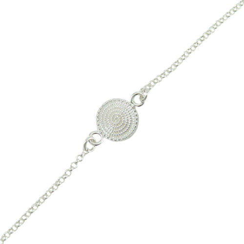 Bracciale sardo donna in argento maglia giunchiglio con centrale corbula