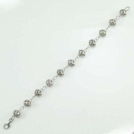 Bracciale sardo donna sfere bottone filigrana sarda in argento traforate