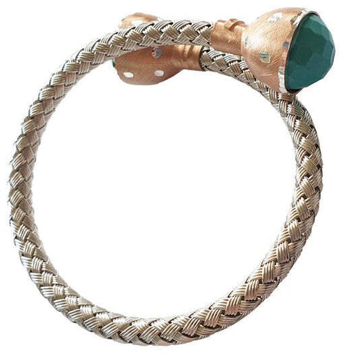 Bracciale semi rigido in argento con pietre in turchese