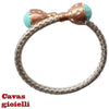 Bracciale semi rigido in argento con pietre in turchese