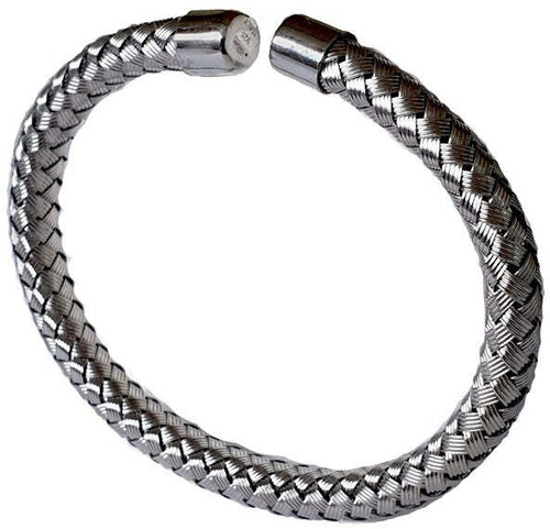 Bracciale tessuto intrecciato in argento
