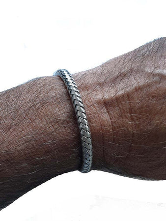 Bracciale tessuto intrecciato in argento
