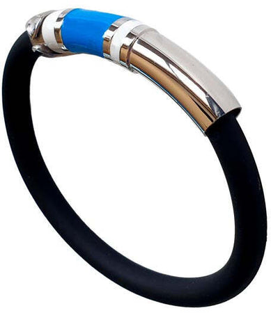 Bracciale unisex, bracciale in argento caucciu e smalto