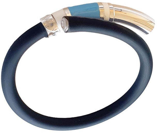 Bracciale unisex, bracciale in argento caucciu e smalto