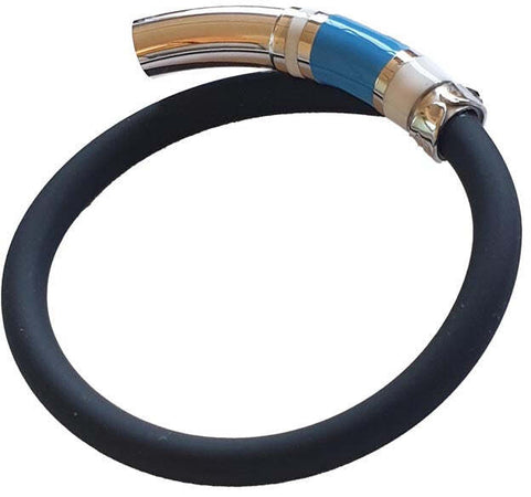 Bracciale unisex, bracciale in argento caucciu e smalto