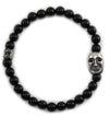 Bracciale elastico con sfere in onice e maschera della sartiglia in argento
