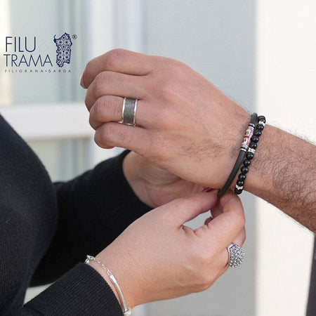 Bracciale uomo bandiera sarda 4 mori in argento
