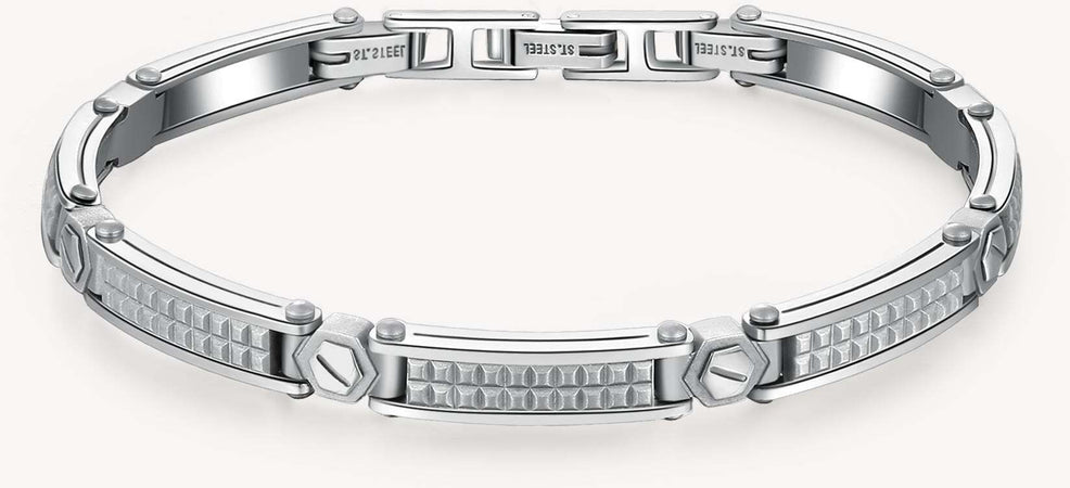 Bracciale Uomo Brosway Bbc15 Semirigido in Acciaio Lucido E Satinato