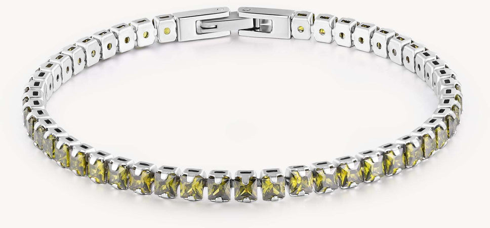 Bracciale Uomo Brosway Bvd24 in Acciaio E Zirconi Peridot