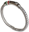 Bracciale uomo con tricolore in argento