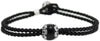 Bracciale sagola nera uomo con centrale su coccu e bottone argento